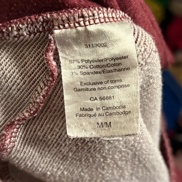 O'Neill Ultra Soft Heather Red Slim Cut Sweatpants Cuffed Ankles - Picture 12 of 12